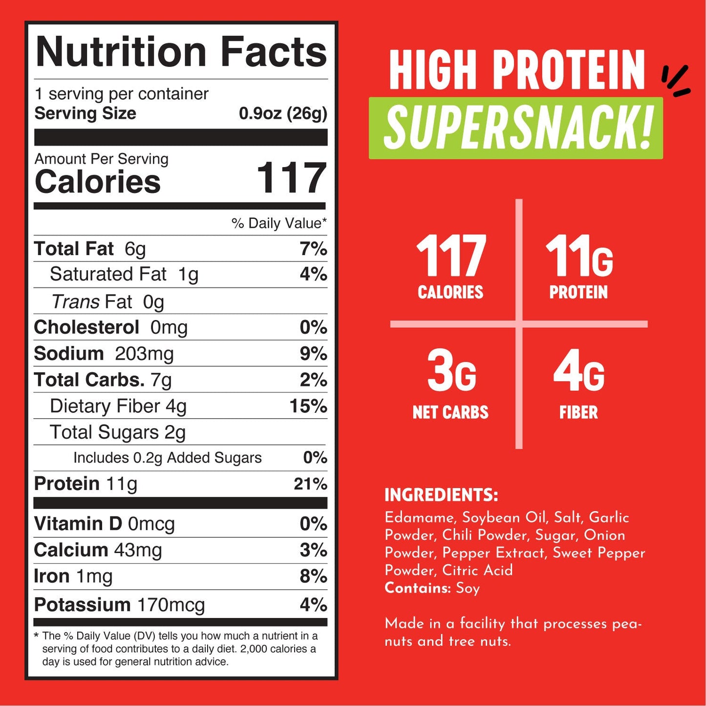 The Only Bean - Crunchy Roasted Edamame Beans (Sriracha) - Keto Snack, High Protein, Healthy Snacks, Low Carb, Gluten-Free & Vegan (0.9oz) (10 Pack)