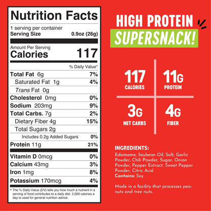 The Only Bean - Crunchy Roasted Edamame Beans (Sriracha) - Keto Snack, High Protein, Healthy Snacks, Low Carb, Gluten-Free & Vegan (0.9oz) (10 Pack)