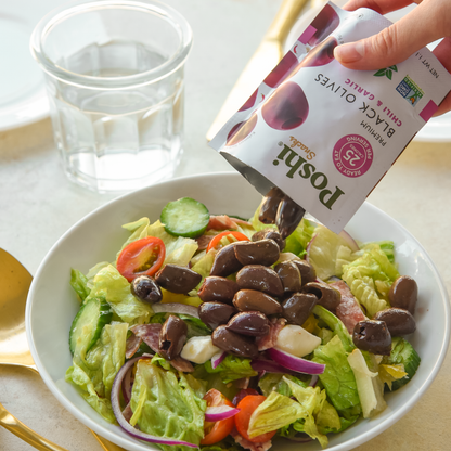 Pitted Black Olives With Chili & Garlic - 10 Snack Packs (1.1 OZ/Pouch)