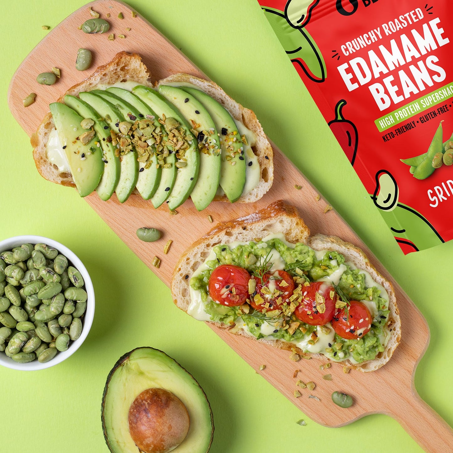The Only Bean - Crunchy Roasted Edamame Beans (Sriracha) - Keto Snack, High Protein, Healthy Snacks, Low Carb, Gluten-Free & Vegan (0.9oz) (10 Pack)
